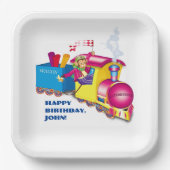 列車と車 ペーパープレート (正面)