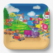 列車と車 ペーパープレート (正面)