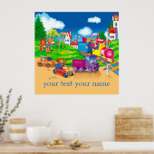 列車と車 ポスター (キッチン)