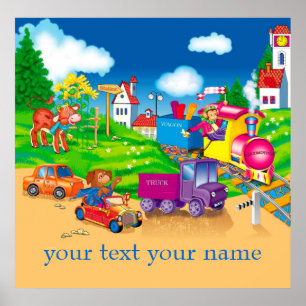 列車と車 ポスター