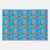 列車と車 ラッピングペーパーシート (正面)