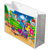 列車と車 ラージペーパーバッグ (正面アングル)