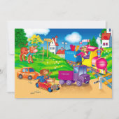 列車と車 招待状 (正面)