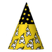 列車と黄色の水玉模様誕生日パーティーハット パーティーハット (左)