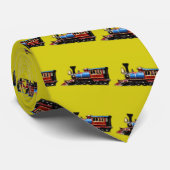 列車に乗る(黄色の背景) ネクタイ (ロール)