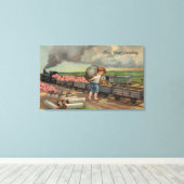 列車に投棄する少年 キャンバスプリント (インサイチュ (ウッドフロア))