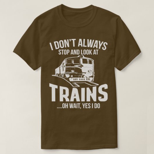 列車のおもしろい車掌の列車見ギフト18 Tシャツ (デザイン正面)