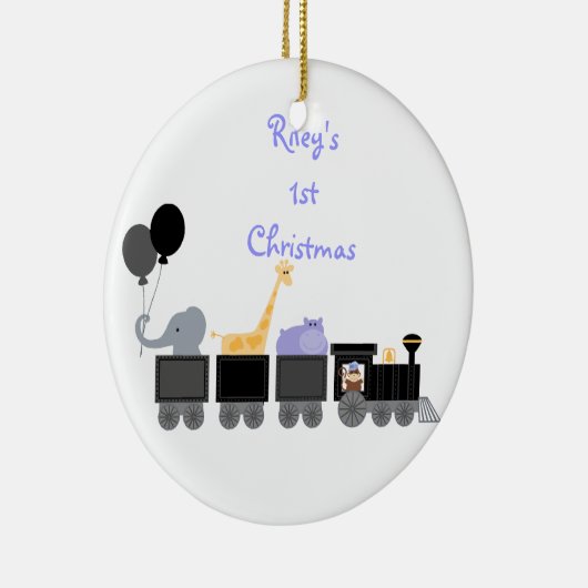 列車のオーナメントのベビー動物 セラミックオーナメント (右)