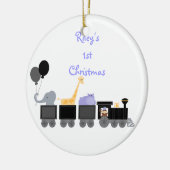 列車のオーナメントのベビー動物 セラミックオーナメント (左)