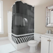列車のグレースケール写真 シャワーカーテン (インサイチュ)