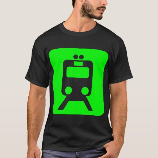 列車のサイン – 緑 Tシャツ (正面)