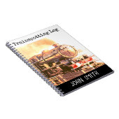 列車のスポッターのログ、ヴィンテージスチームロック、あなたの名前 ノートブック (右側)