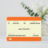 列車のチケットにインスパイアされた | ゲイウェディングの結婚式場案内 招待状 (スタンド正面)