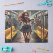 列車のデコパージュでゾンビの発生 薄葉紙 (クラフト)