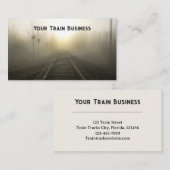 列車のトラック超現実的な日の出の霧の朝 名刺 (正面/裏面)