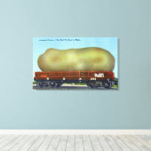 列車のトロリーに乗ったアロオストックポテトの景色 キャンバスプリント (インサイチュ (ウッドフロア))