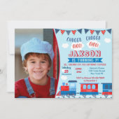 列車のバースデーパーティ招待状 招待状 (正面)