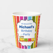 列車のパーソナライズされた誕生日 紙コップ (裏面)
