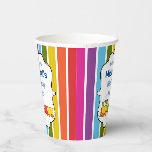 列車のパーソナライズされた誕生日 紙コップ (右)