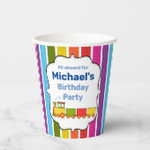 列車のパーソナライズされた誕生日 紙コップ (正面)