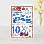 列車のパーソナライズなバースデー・カード カード (黄色い花)