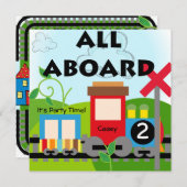 列車のパーティの招待状のカスタムすべて 招待状 (正面/裏面)