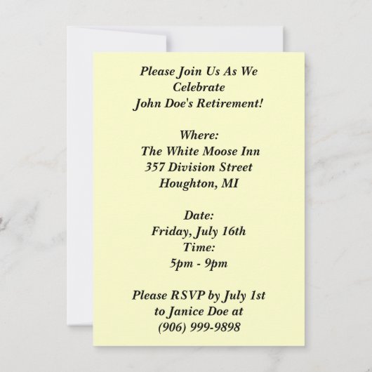 列車のパーティの招待状の退職の誕生日を均等にすること 招待状 (裏面)