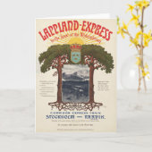 列車のビンテージ表現ポスター カード (黄色い花)