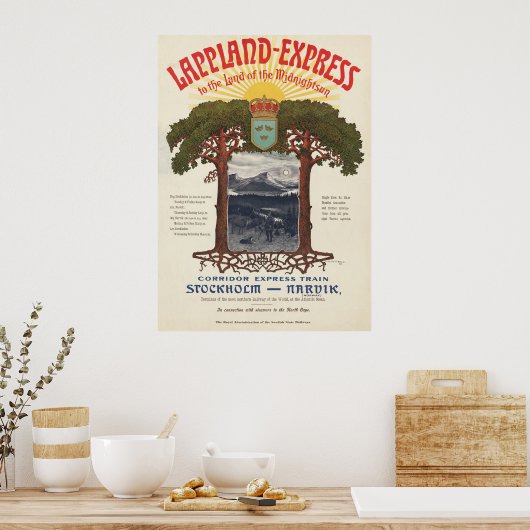 列車のビンテージ表現ポスター ポスター (キッチン)