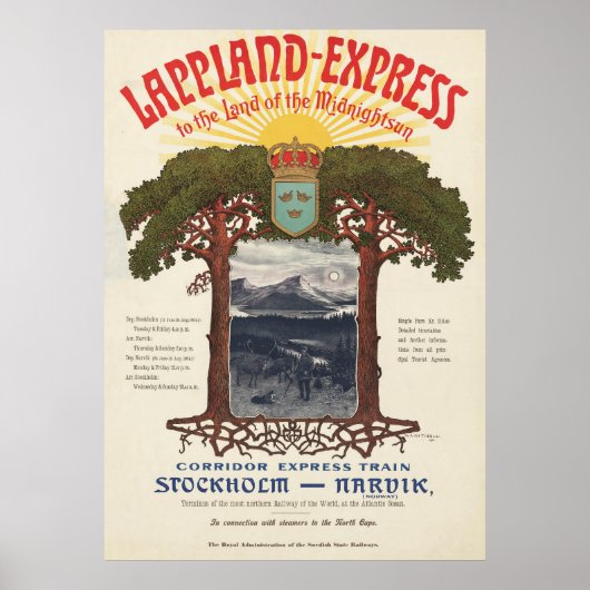 列車のビンテージ表現ポスター ポスター (正面)