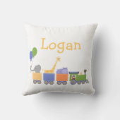 列車のベビー動物は置きます クッション (裏面)