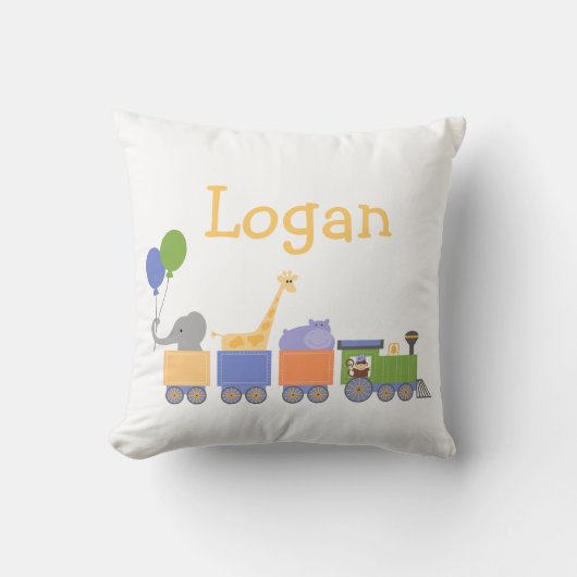 列車のベビー動物は置きます クッション (正面)