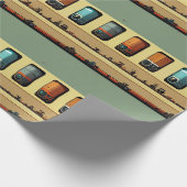 列車のラッピング紙 ラッピングペーパー (角)