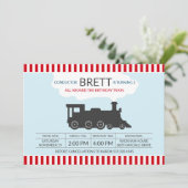 列車のロコモーティブのコンダクターの誕生会 招待状 (スタンド正面)