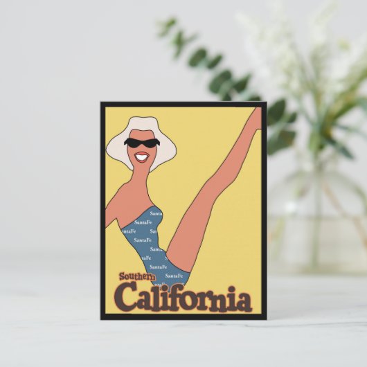 列車のヴィンテージ旅行で南カリフォルニアを訪れる ポストカード (スタンド正面)