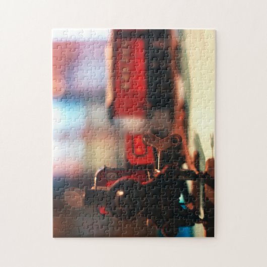 列車の一定の古いヴィンテージのおもちゃキャリッジパズルを終わらせて下さい ジグソーパズル (縦)