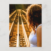 列車の上で待っている ポストカード (正面)