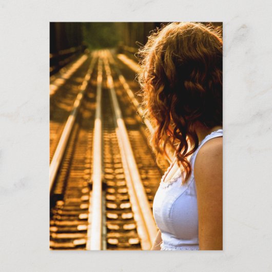 列車の上で待っている ポストカード (正面)