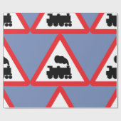 列車の交通標識の包装紙 ラッピングペーパー (フラット)