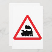 列車の交通標識の招待状 招待状 (正面/裏面)