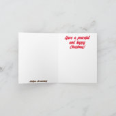 列車の休日クリスマス自閉症の意識カード サンキューカード (内部)