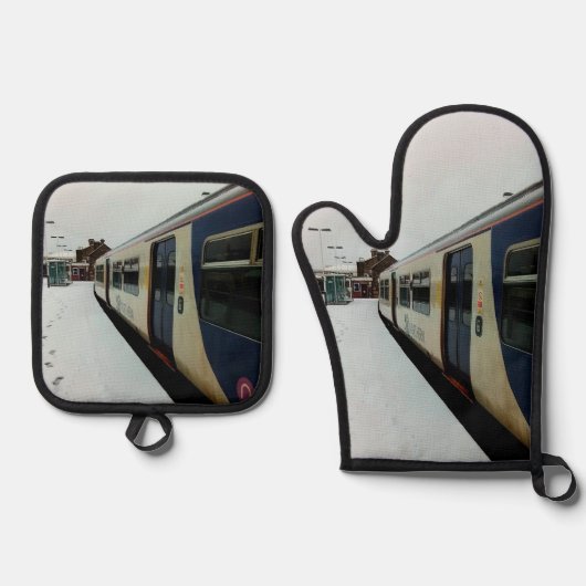 列車の側面 鍋つかみ&鍋敷きセット (正面)