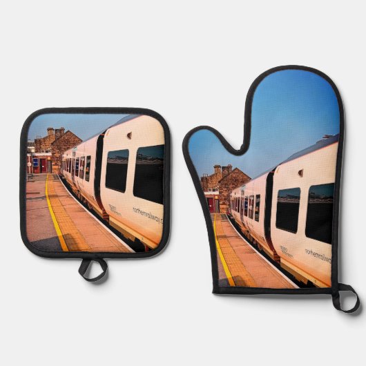 列車の側面 鍋つかみ&鍋敷きセット (正面)