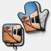 列車の側面 鍋つかみ&鍋敷きセット (正面/裏面)