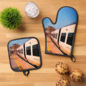 列車の側面 鍋つかみ&鍋敷きセット (トップダウン)