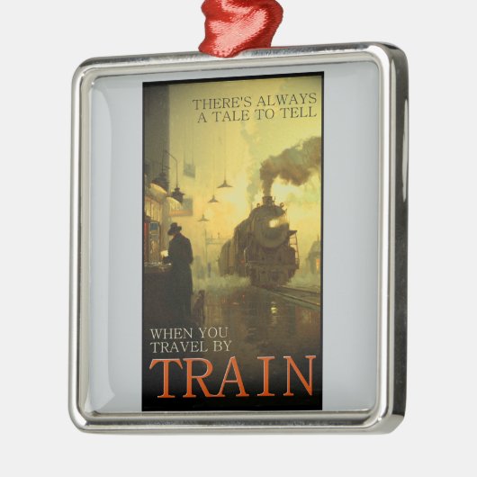 列車の優れたオーナメントによるヴィンテージ旅行 メタルオーナメント (左)