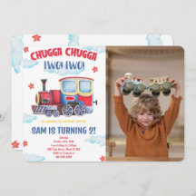 列車の写真招待状