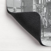 列車の前に提起している馬のカウボーイ マウスパッド (コーナー)