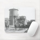 列車の前に提起している馬のカウボーイ マウスパッド (マウス)