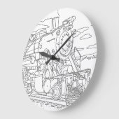 列車の壁掛け ラージ壁時計 (傾斜)